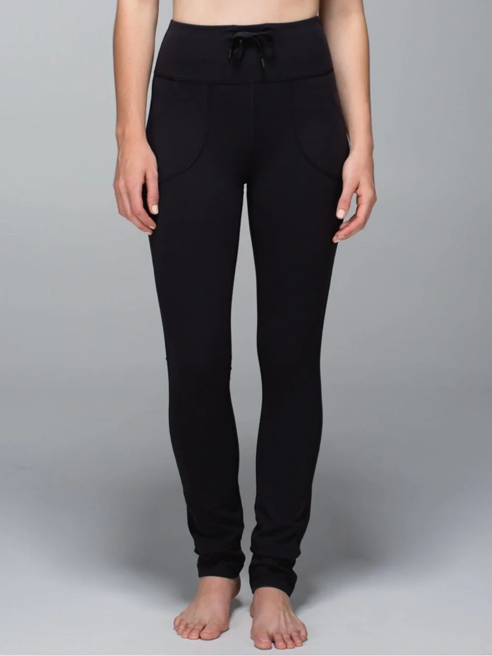 Lululemon Skinny Will Pant Full-On Luon - Black - Yoga Straight Leg Pockets